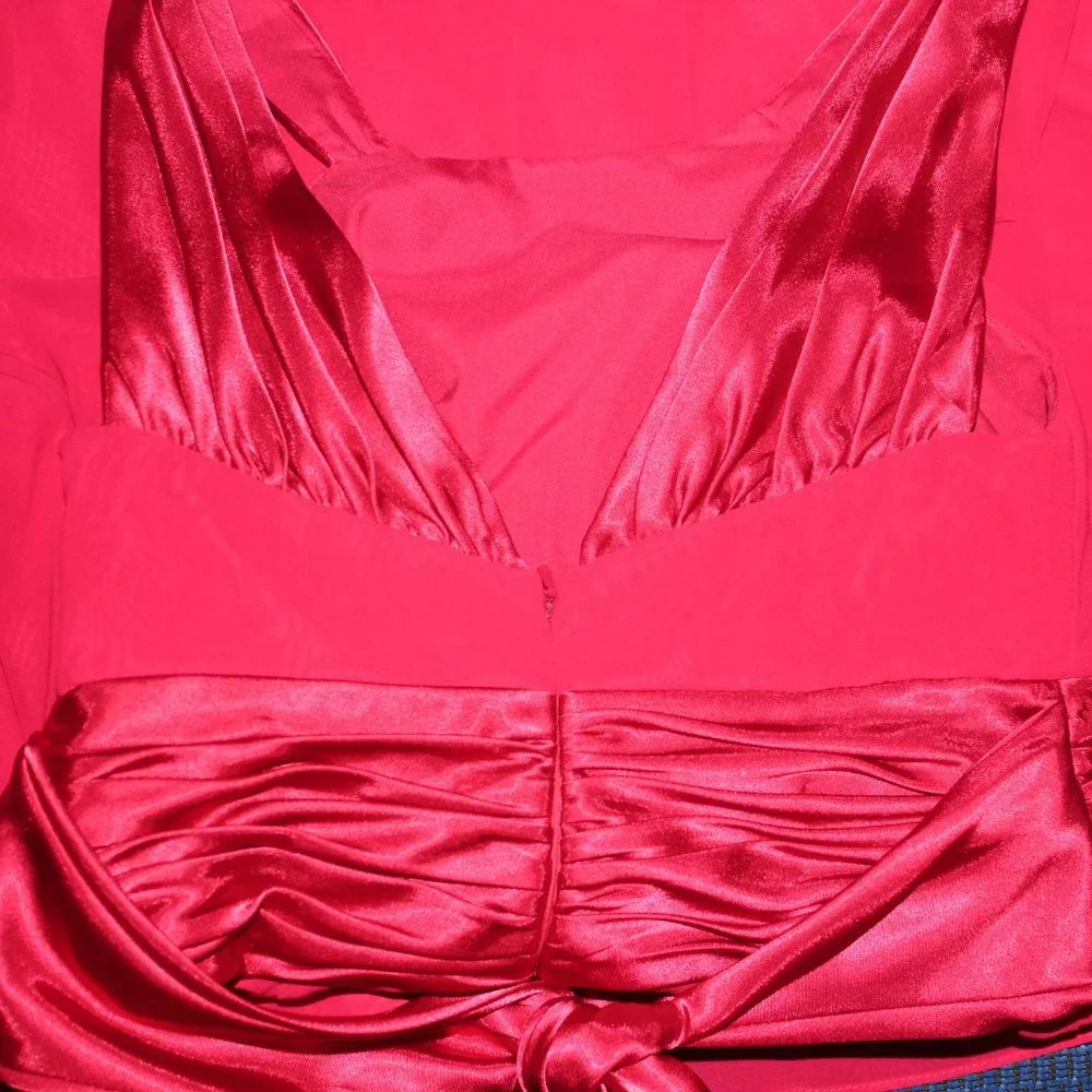 David's Bridal Red Bridesmaid Dress - Picture 3 of 3